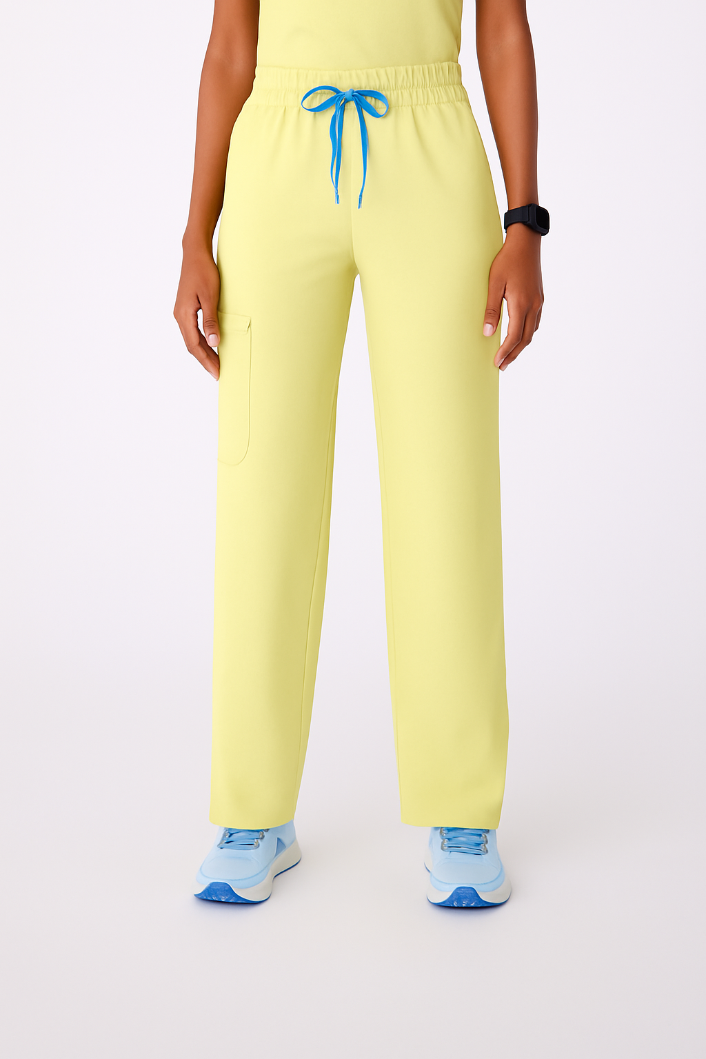 Isabel High Waist Scrub Trousers with Wide Legs
