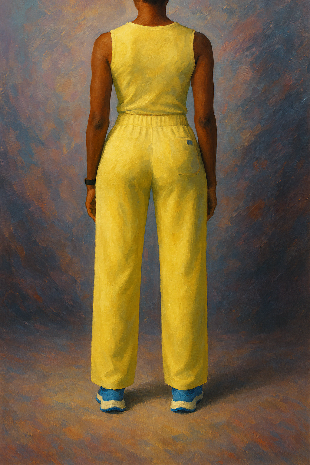Isabel High Waist Scrub Trousers with Wide Legs