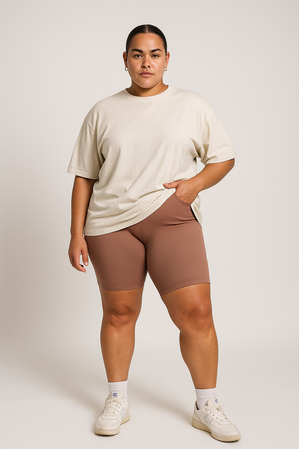 Ribbed Knit Shorts for Women