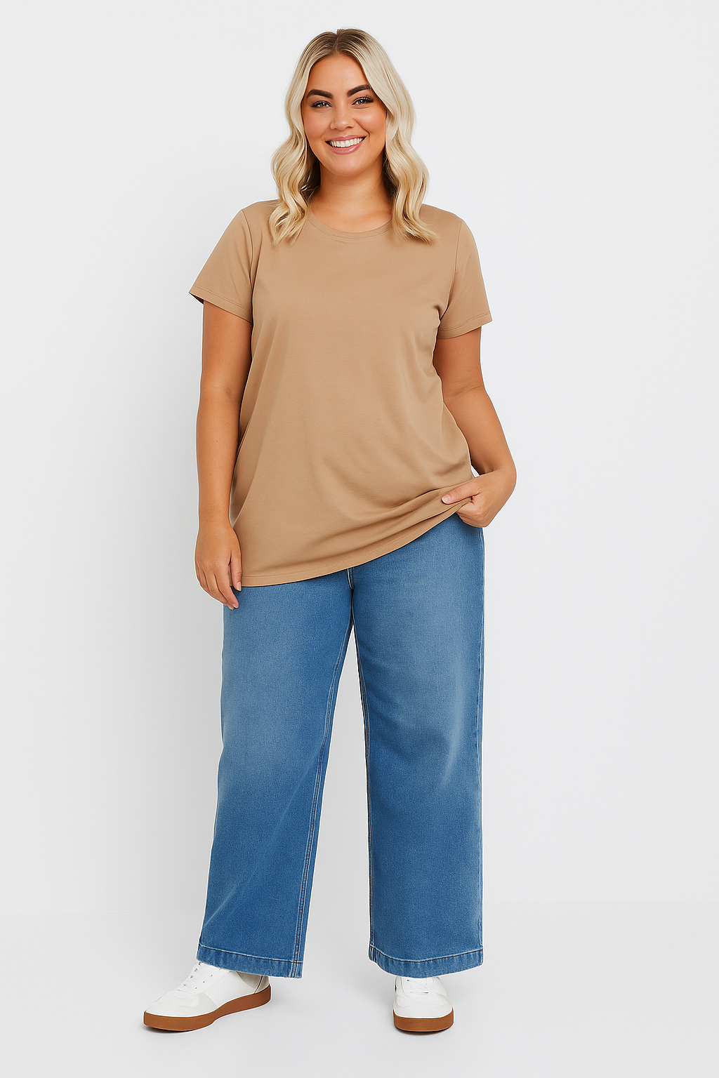 YOURS Curve Everyday Tees – 3-Pack Neutral & Green Shades